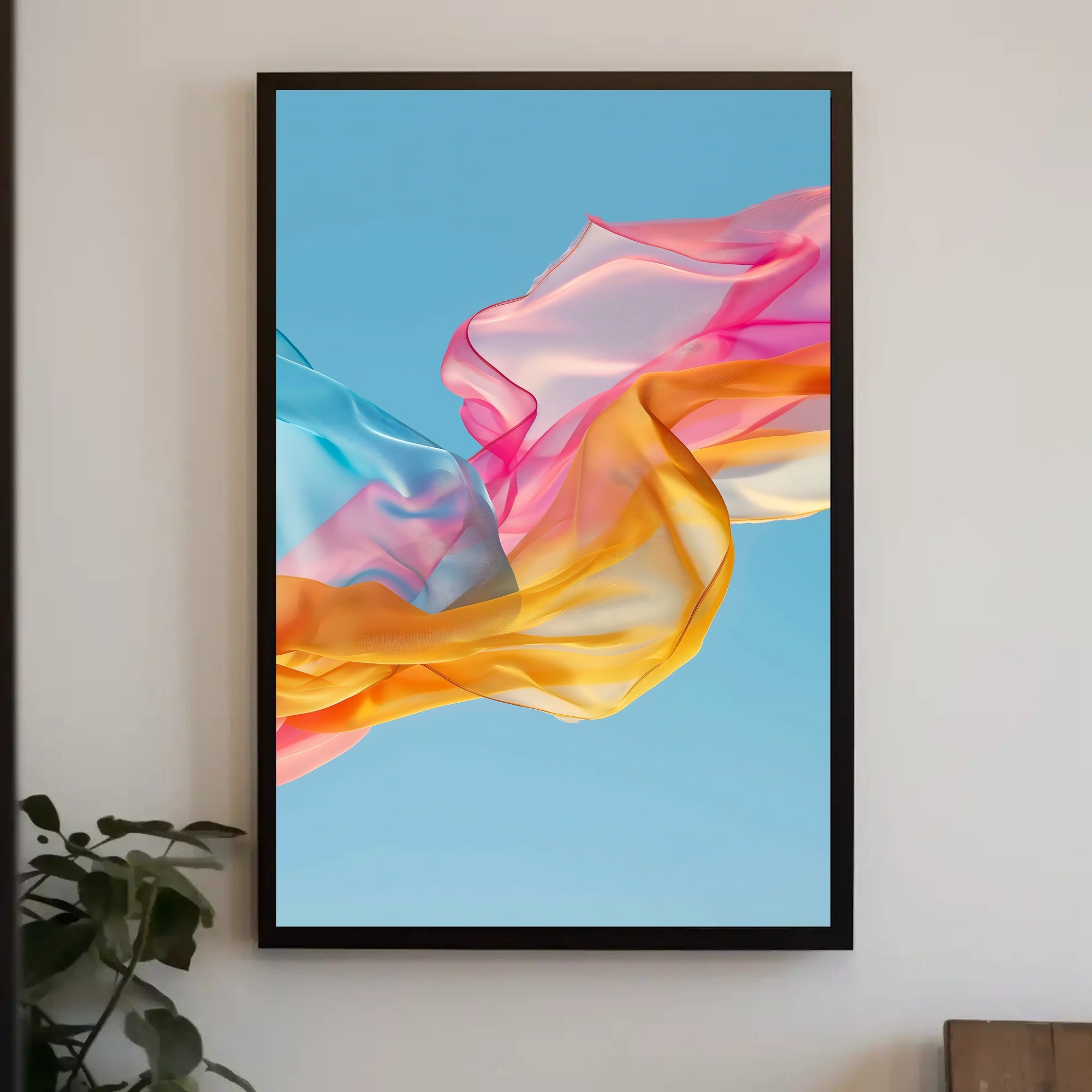 Vibrant Pastel Fabrics Abstract Artistic Poster PosterGoat
