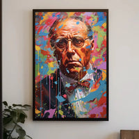 Vibrant Portrait Older Man Abstract Artistic Pop Culture Poster PosterGoat