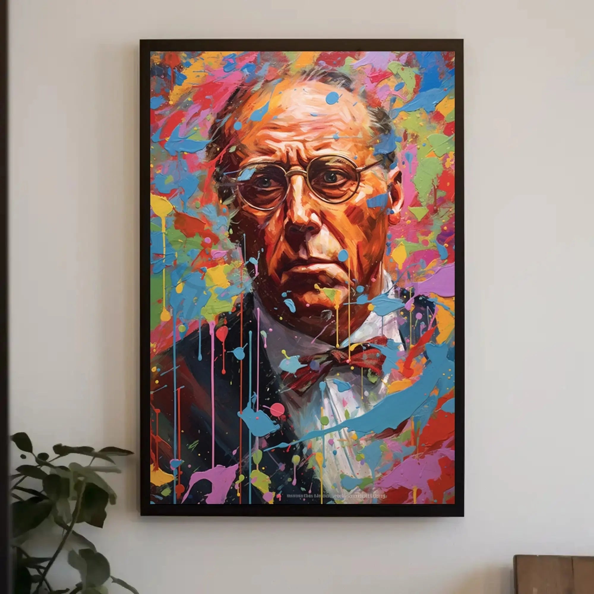 Vibrant Portrait Older Man Abstract Artistic Pop Culture Poster PosterGoat
