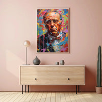 Vibrant Portrait Older Man Abstract Artistic Pop Culture Poster PosterGoat