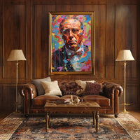 Vibrant Portrait Older Man Abstract Artistic Pop Culture Poster PosterGoat