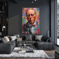 Vibrant Portrait Older Man Abstract Artistic Pop Culture Poster PosterGoat