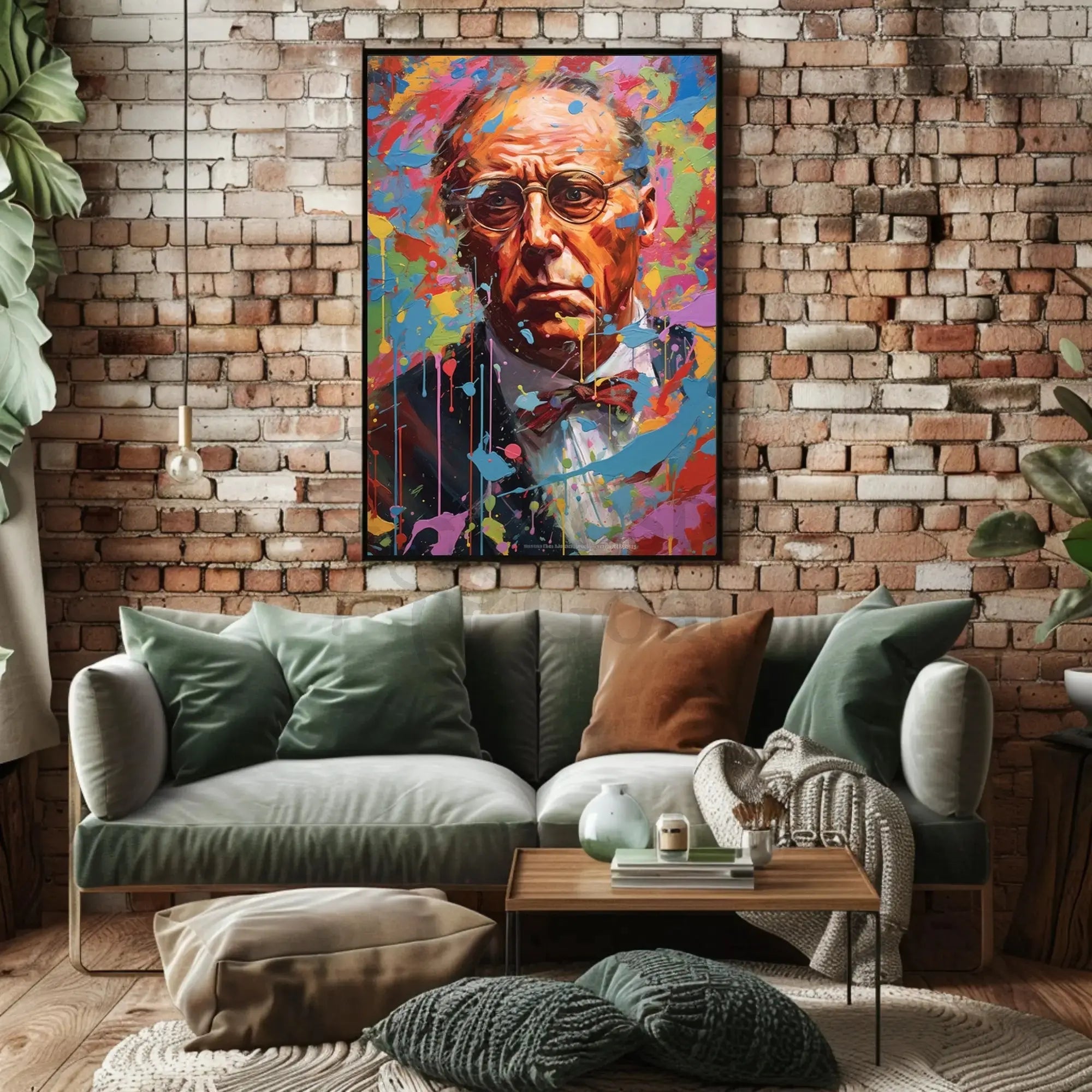 Vibrant Portrait Older Man Abstract Artistic Pop Culture Poster PosterGoat