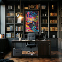 Vibrant Psychedelic Wonderland Extraterrestrial Scene Artistic Poster PosterGoat