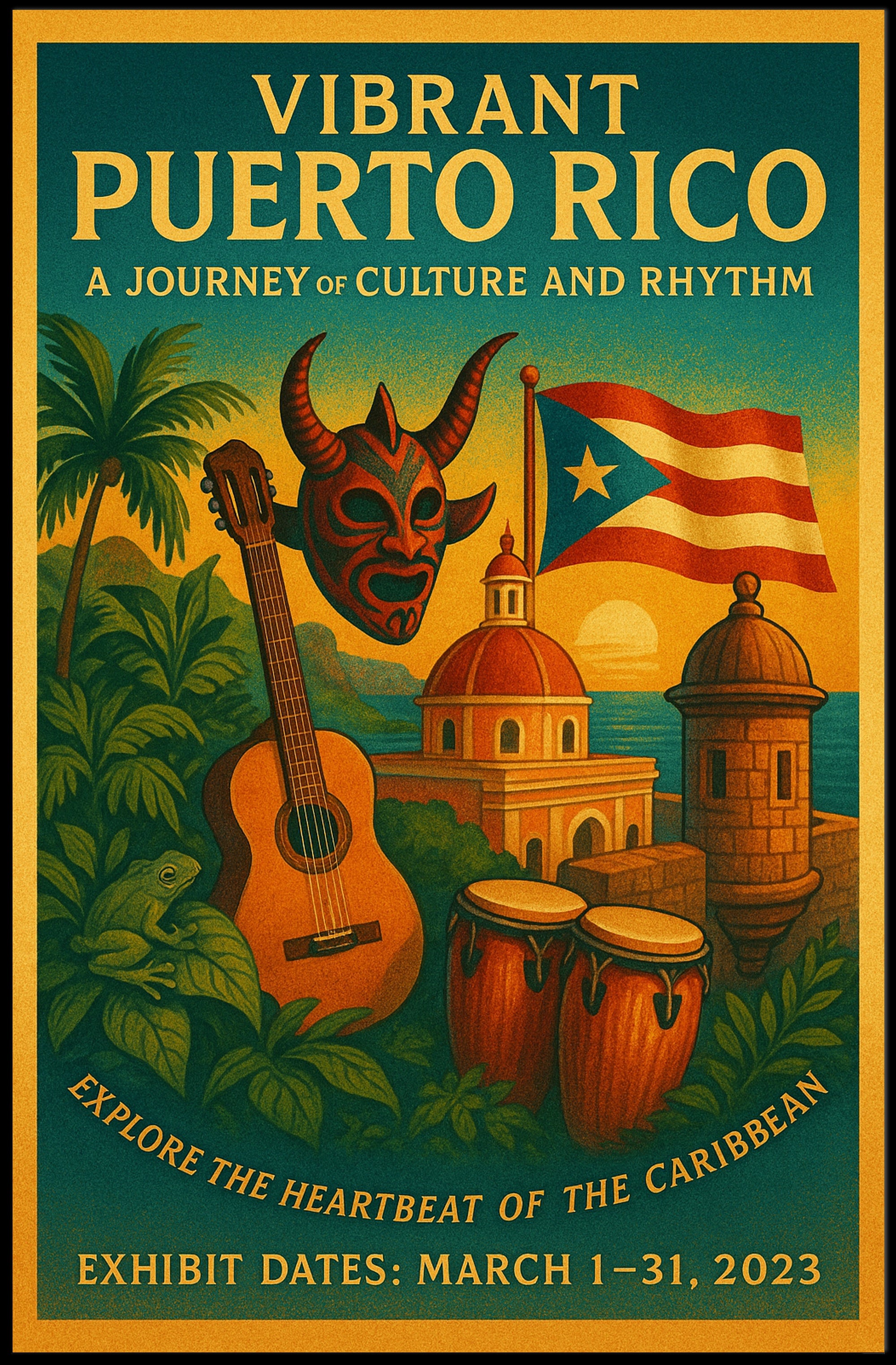 Vibrant Puerto Rico A Journey of Culture and Rhythm Poster PosterGoat