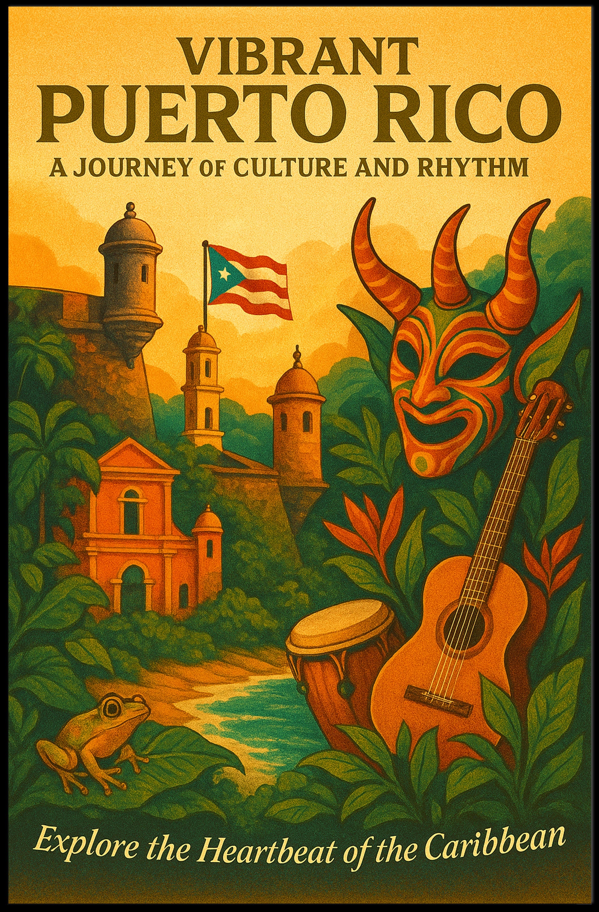 Vibrant Puerto Rico Poster PosterGoat