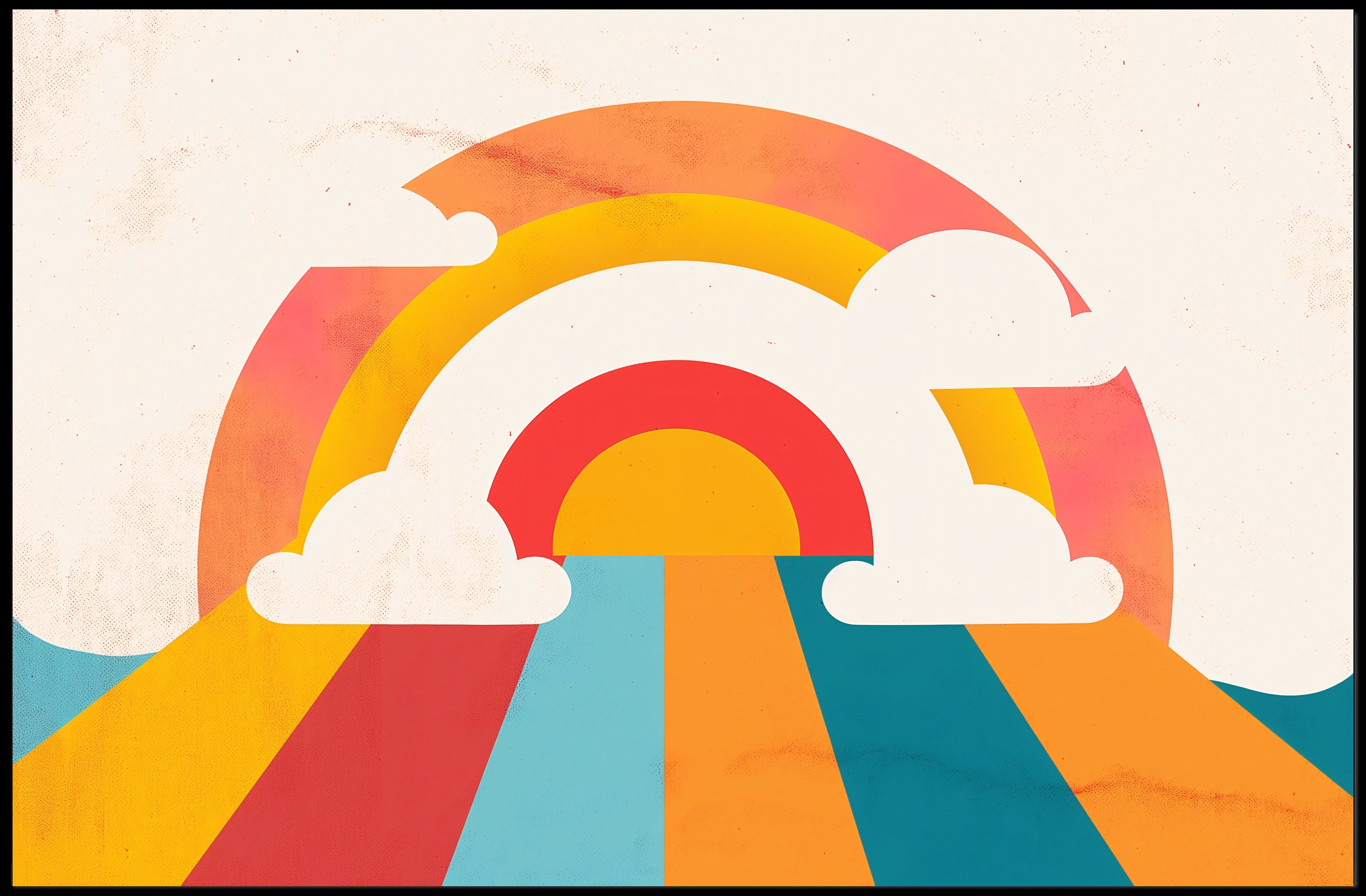Vibrant Rainbow Art: Retro Abstract or Artistic Poster PosterGoat