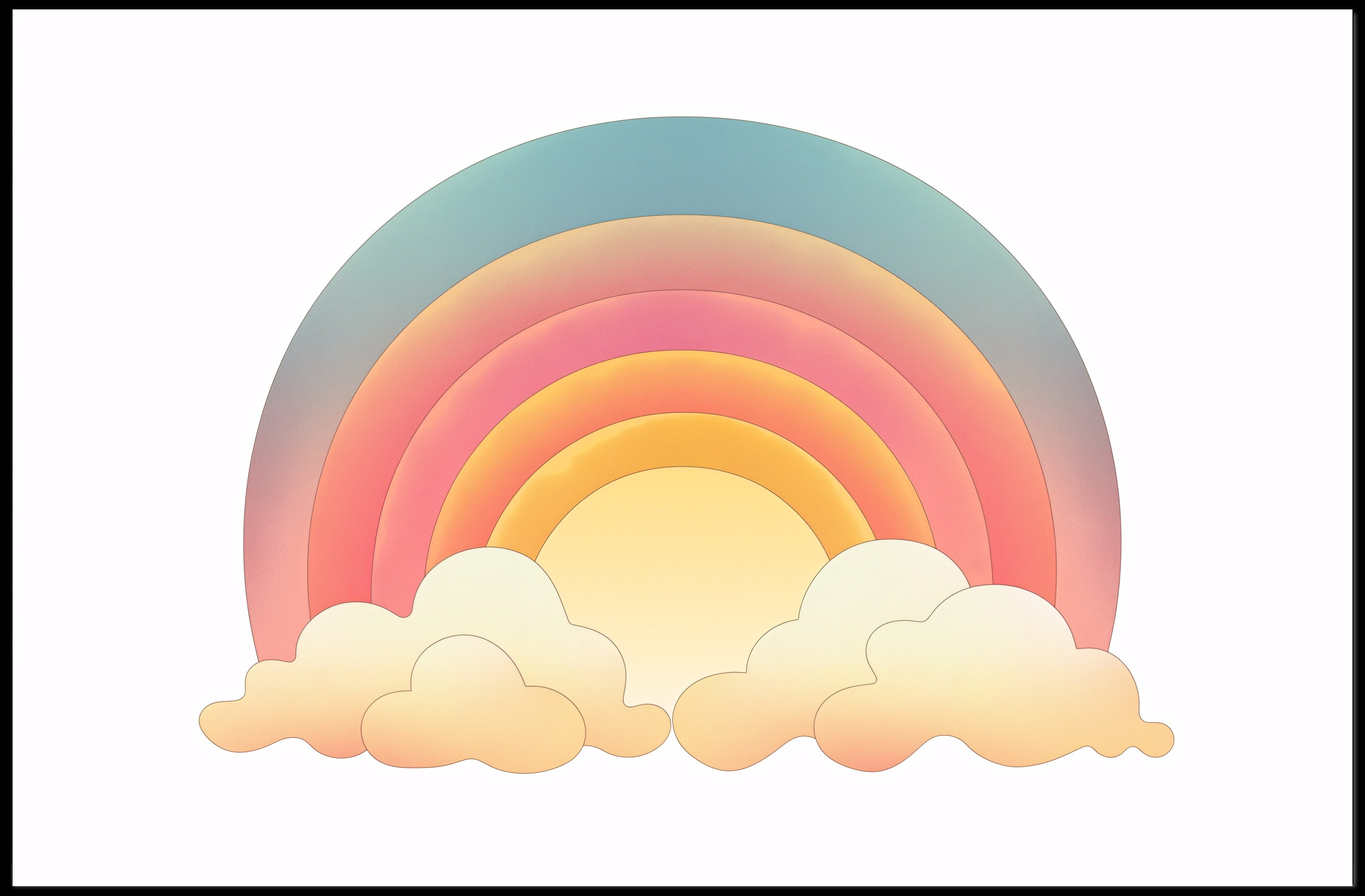 Vibrant Rainbow Clouds Art Print Abstract or Artistic Poster PosterGoat