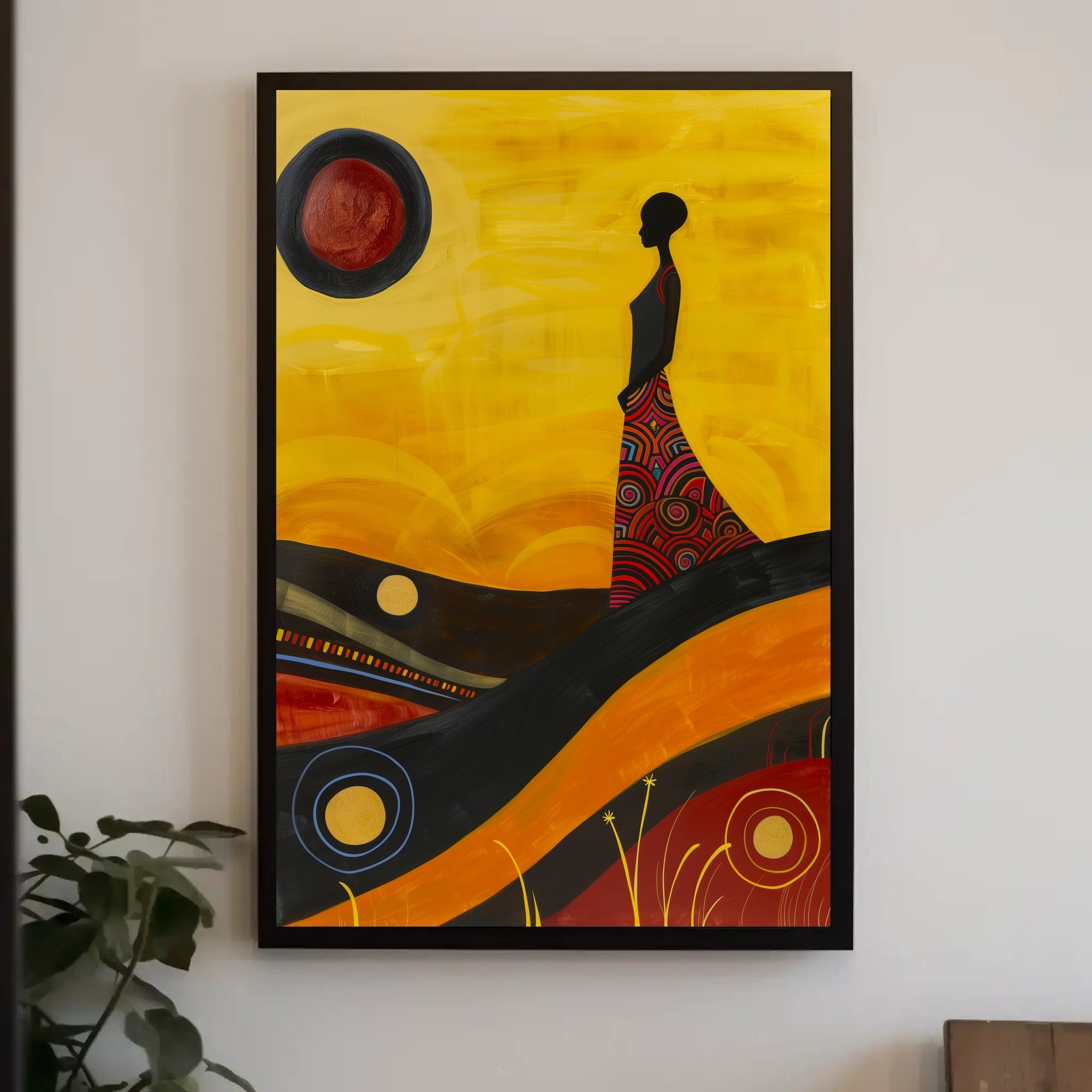 Vibrant Silhouette Abstract Artistic Poster PosterGoat