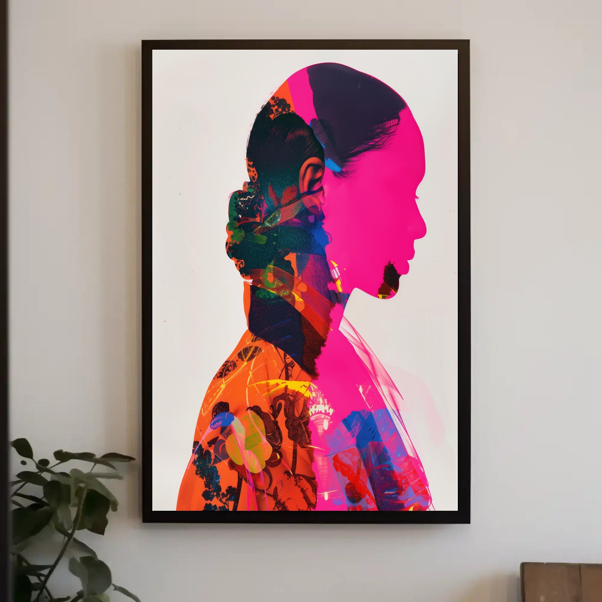 Vibrant Silhouette Double Exposure Art Poster - Abstract or Artistic Poster PosterGoat