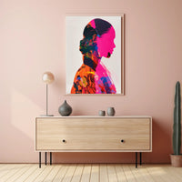 Vibrant Silhouette Double Exposure Art Poster - Abstract or Artistic Poster PosterGoat