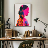Vibrant Silhouette Double Exposure Art Poster - Abstract or Artistic Poster PosterGoat