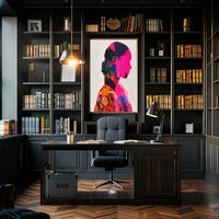 Vibrant Silhouette Double Exposure Art Poster - Abstract or Artistic Poster PosterGoat