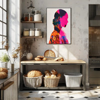 Vibrant Silhouette Double Exposure Art Poster - Abstract or Artistic Poster PosterGoat