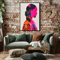 Vibrant Silhouette Double Exposure Art Poster - Abstract or Artistic Poster PosterGoat