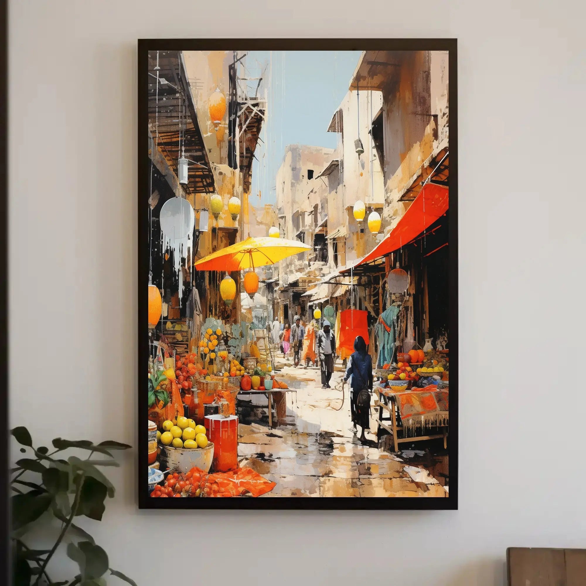 Vibrant Street Market Scene Middle Eastern Cultural Heritage Poster PosterGoat