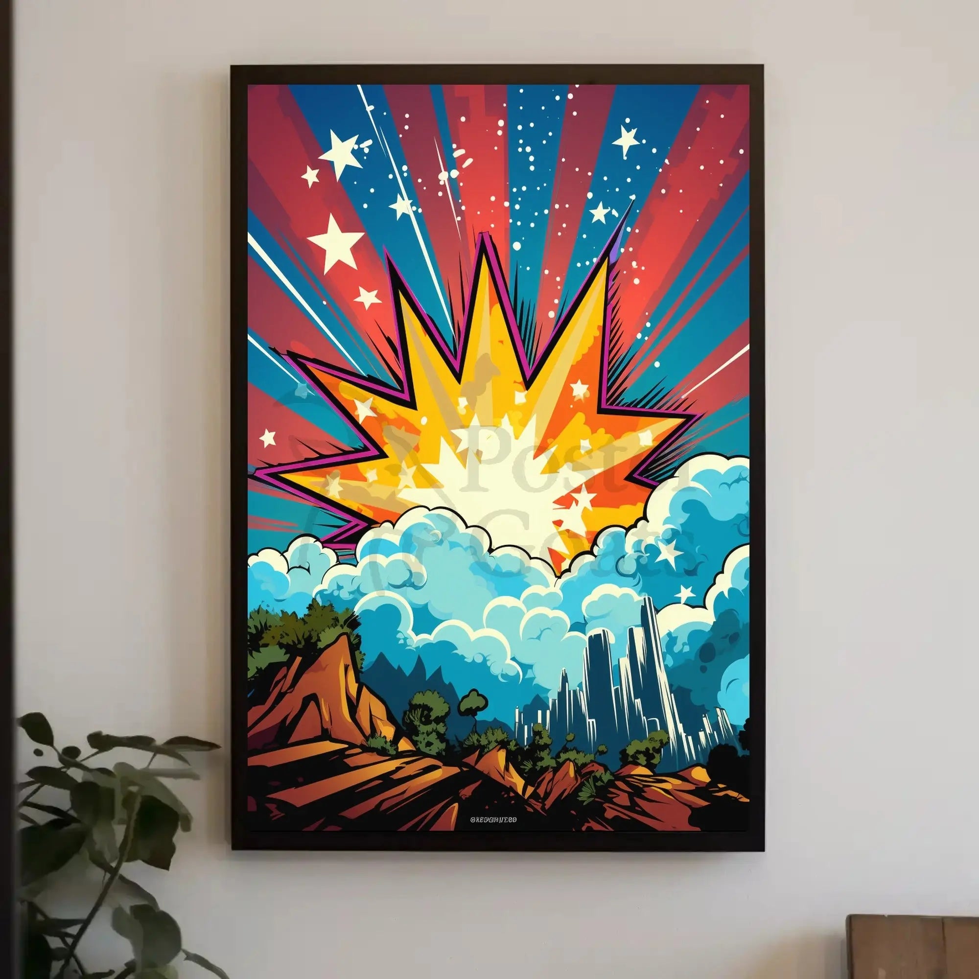 Vibrant Superhero Adventure Pop Culture Poster PosterGoat