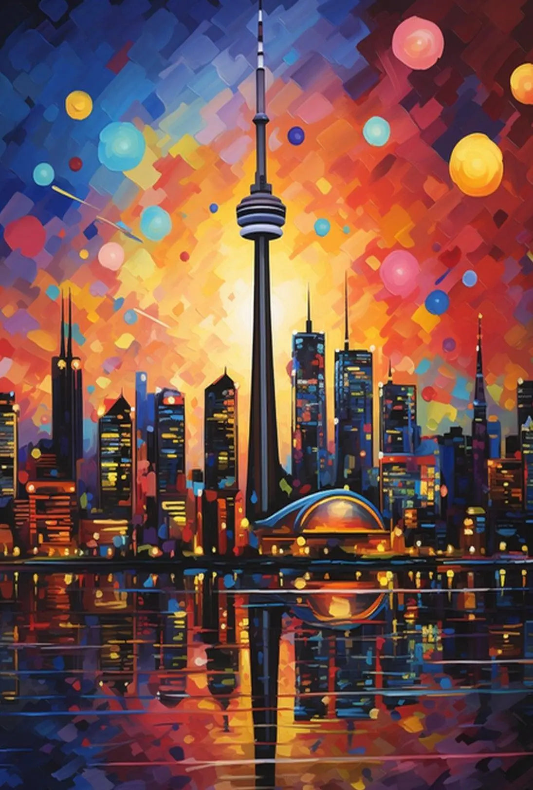Vibrant Toronto Cityscape Art Print - Abstract, Artistic Poster PosterGoat