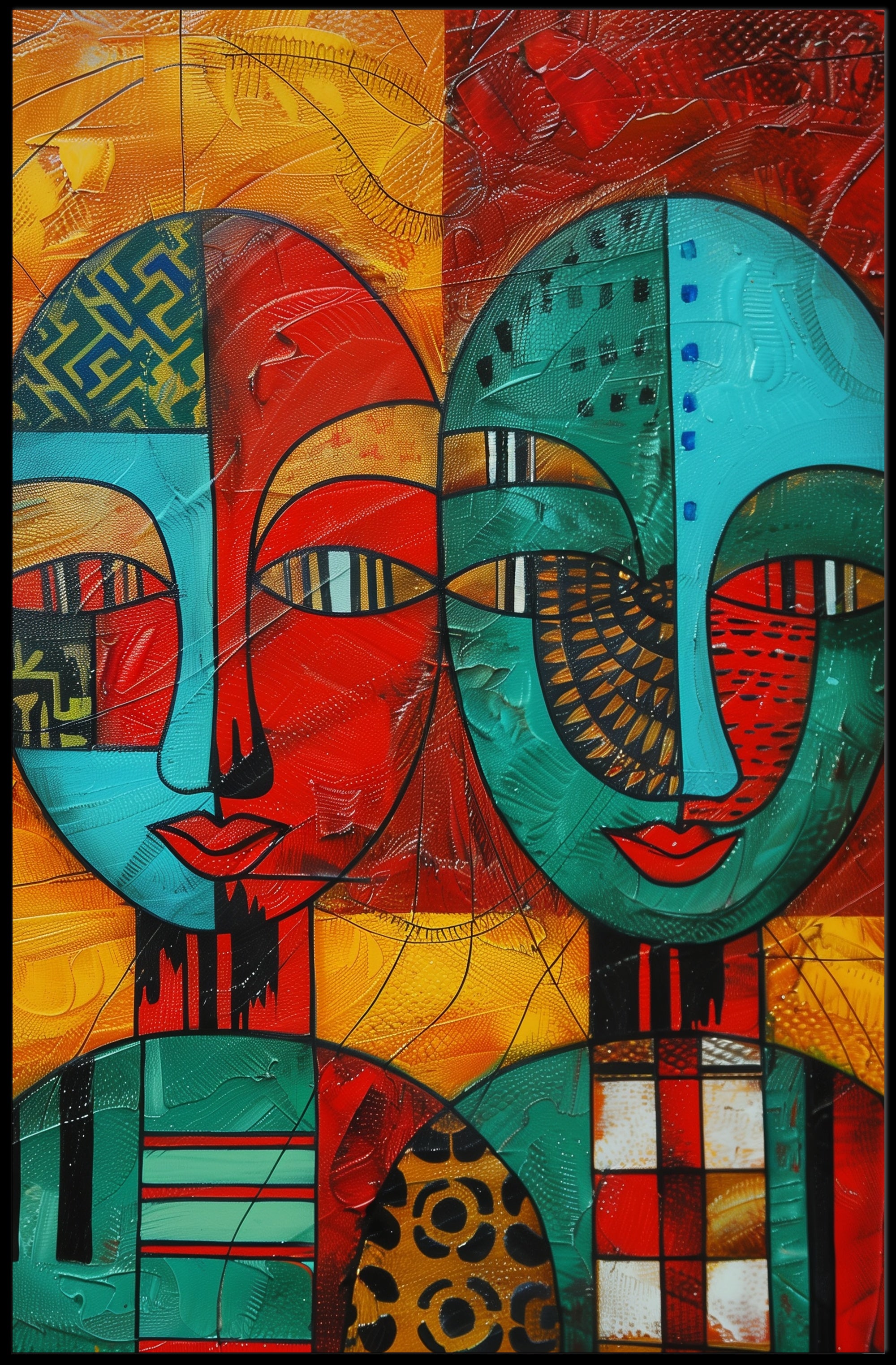 Vibrant Tribal Fusion Art: Abstract or Artistic Poster PosterGoat