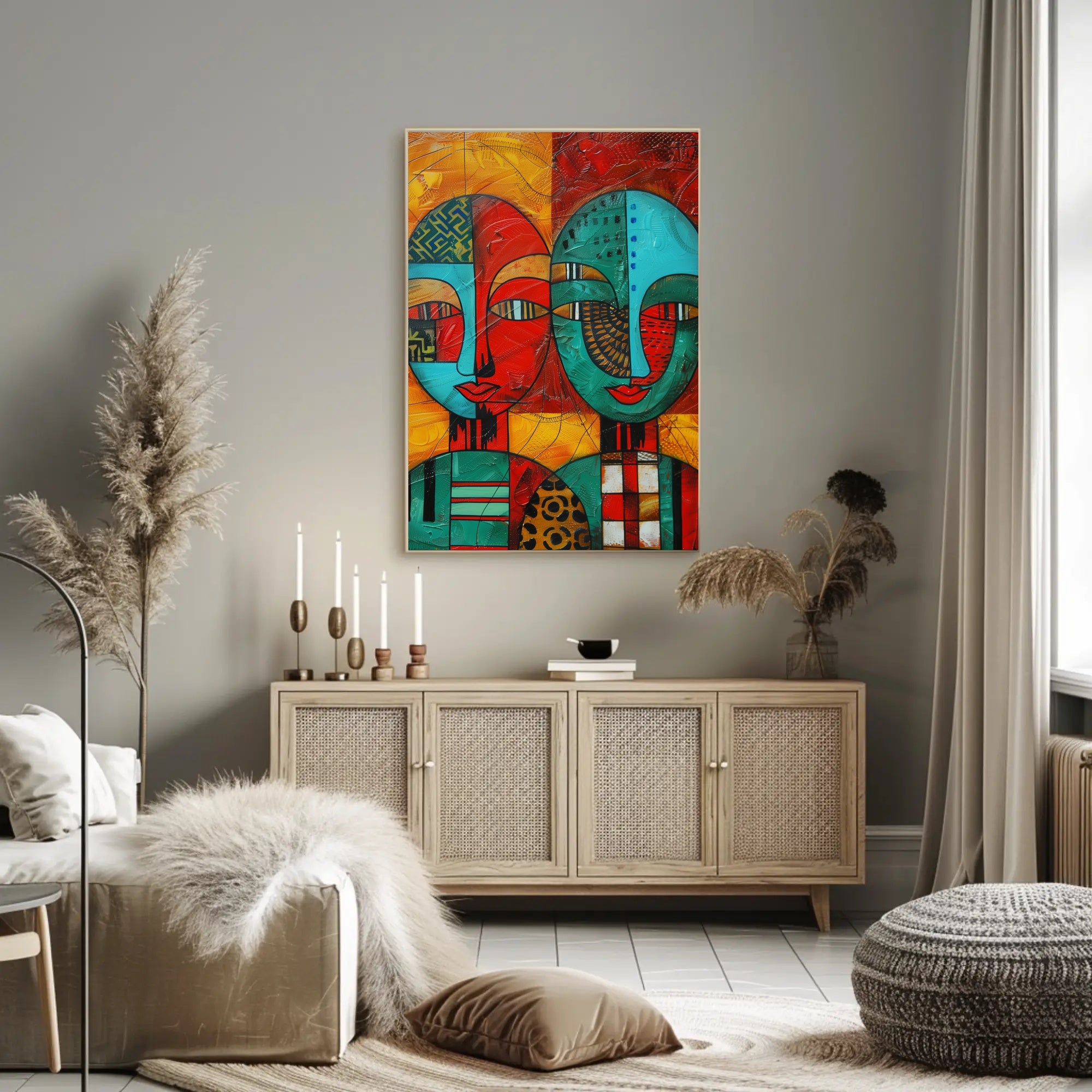 Vibrant Tribal Fusion Art: Abstract or Artistic Poster PosterGoat