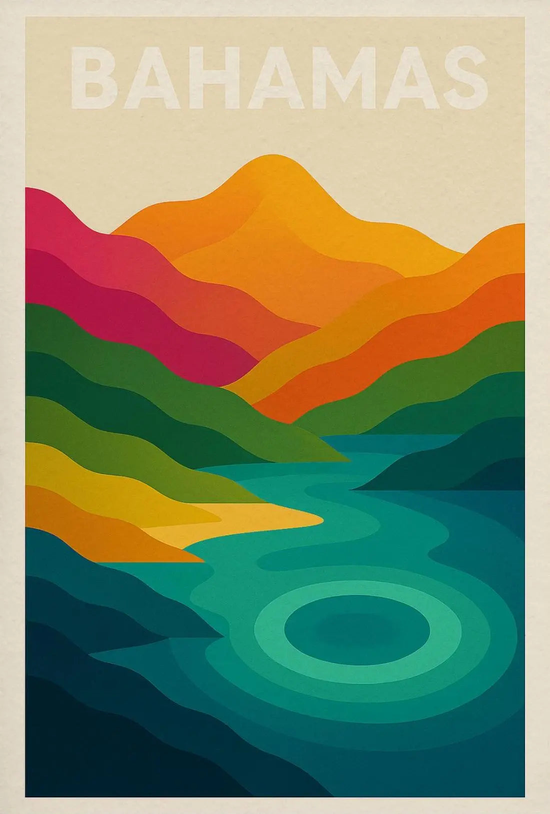 Vibrant Tropical Paradise Bahamas Travel Poster PosterGoat