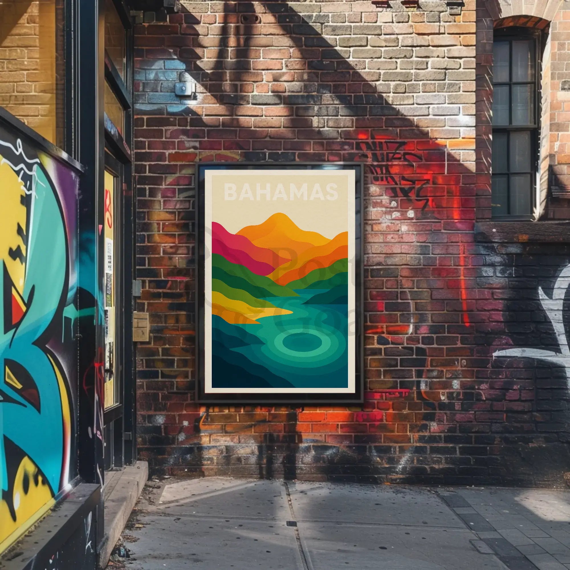 Vibrant Tropical Paradise Bahamas Travel Poster PosterGoat