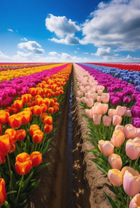 Vibrant Tulip Fields Art Print Abstract Artistic Poster PosterGoat