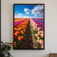 Vibrant Tulip Fields Art Print Abstract Artistic Poster PosterGoat