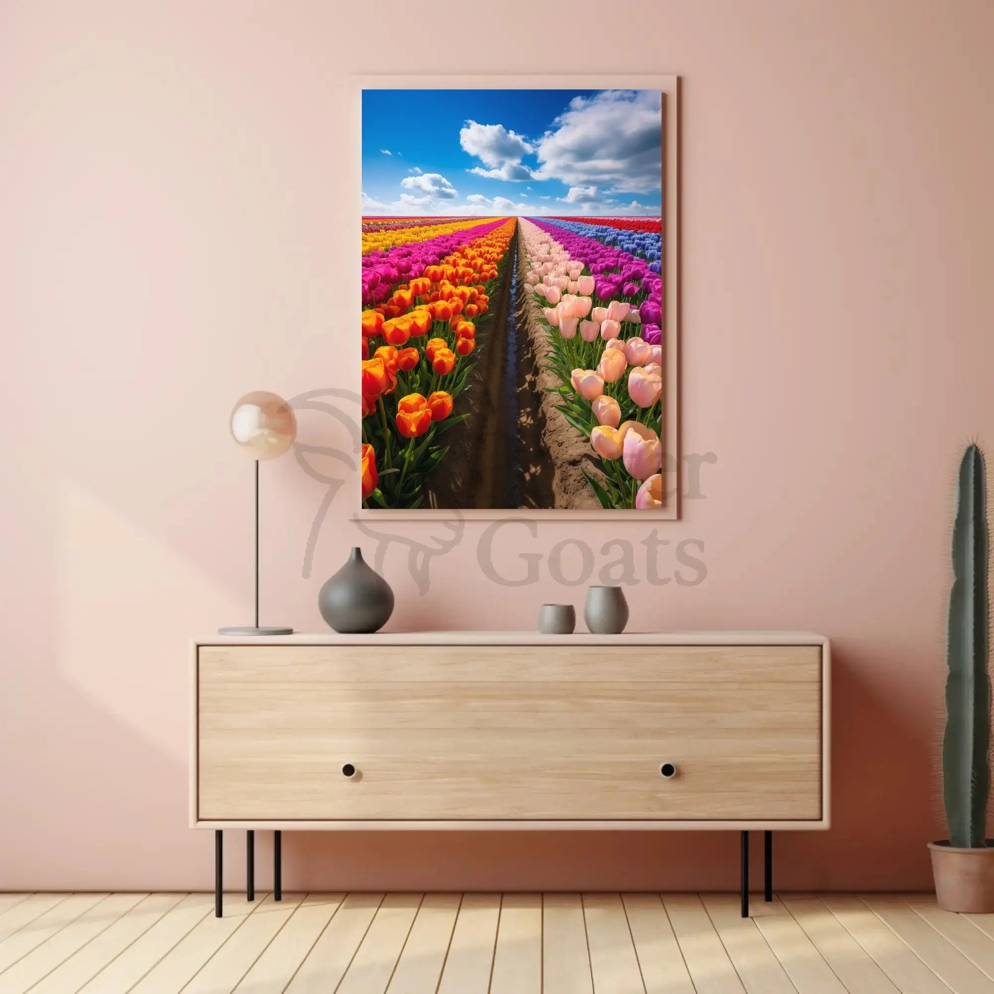 Vibrant Tulip Fields Art Print Abstract Artistic Poster PosterGoat