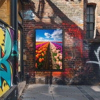 Vibrant Tulip Fields Art Print Abstract Artistic Poster PosterGoat