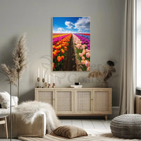 Vibrant Tulip Fields Art Print Abstract Artistic Poster PosterGoat