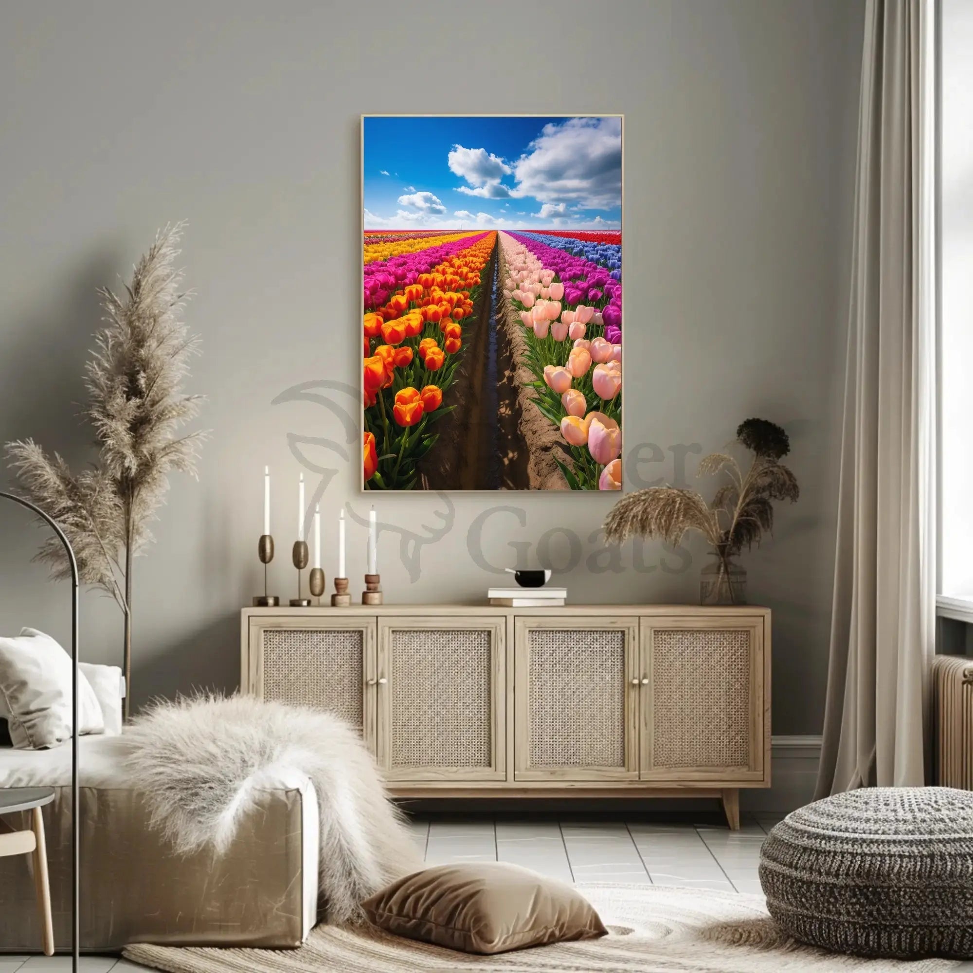 Vibrant Tulip Fields Art Print Abstract Artistic Poster PosterGoat