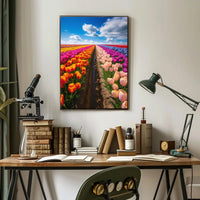 Vibrant Tulip Fields Art Print Abstract Artistic Poster PosterGoat