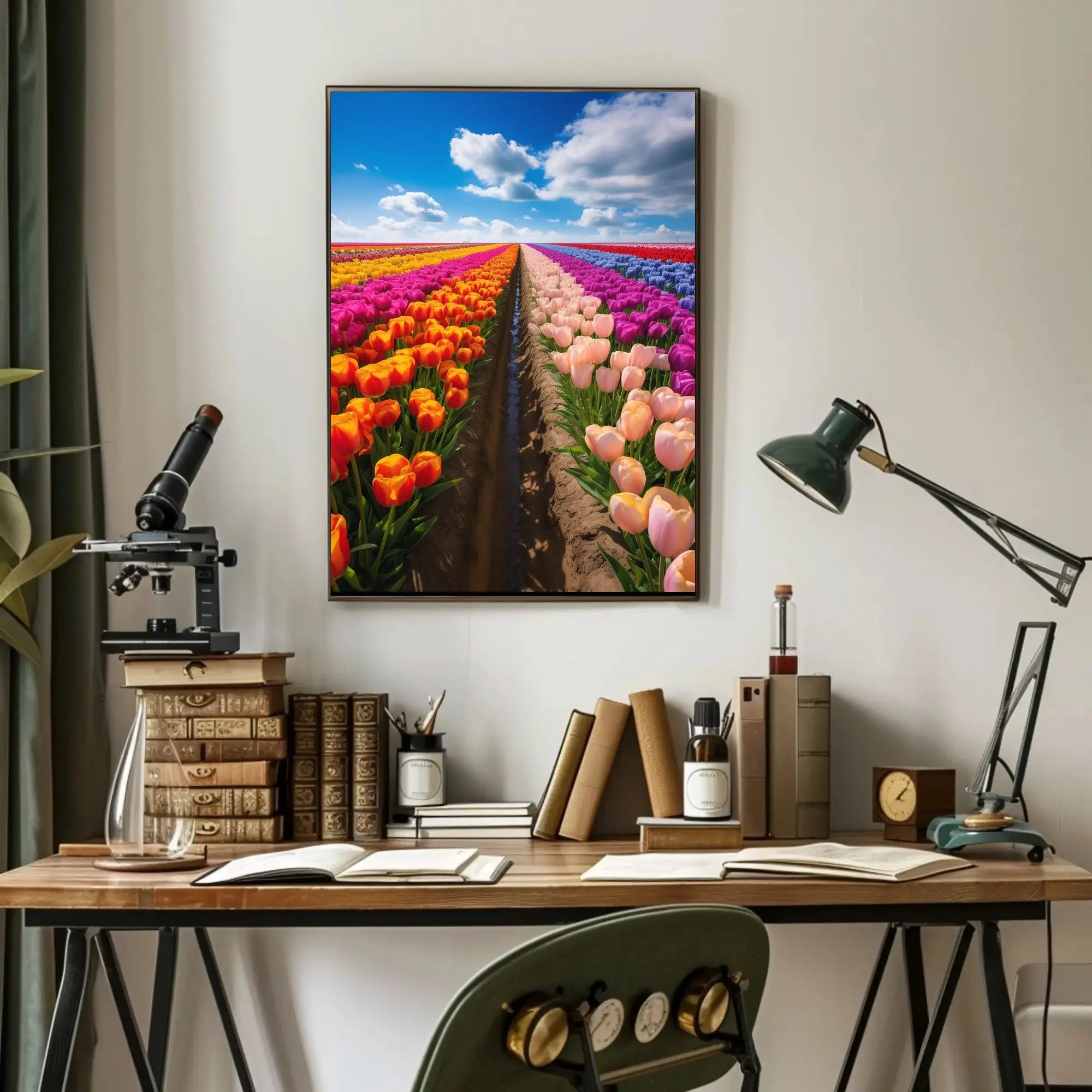 Vibrant Tulip Fields Art Print Abstract Artistic Poster PosterGoat