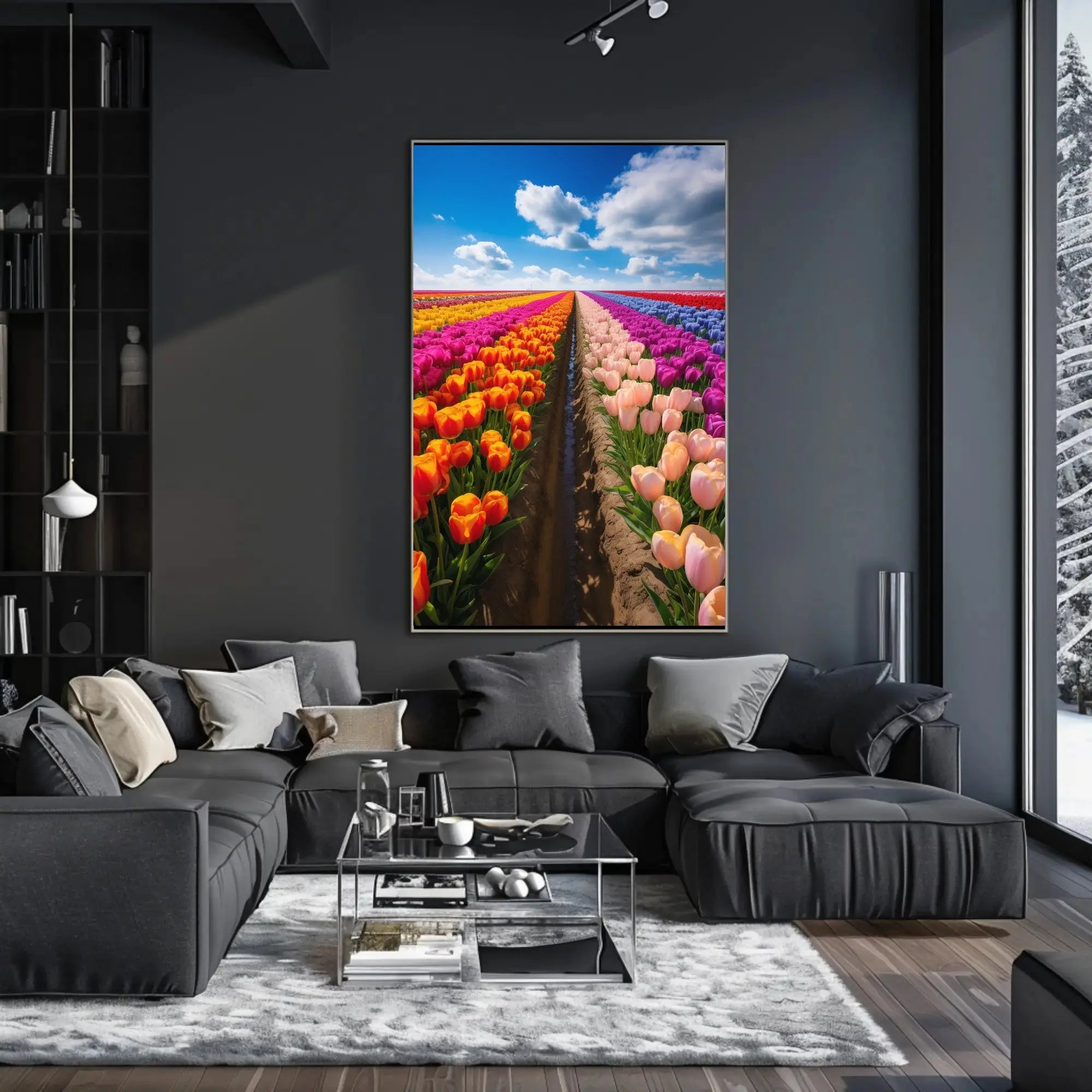 Vibrant Tulip Fields Art Print Abstract Artistic Poster PosterGoat