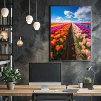 Vibrant Tulip Fields Art Print Abstract Artistic Poster PosterGoat