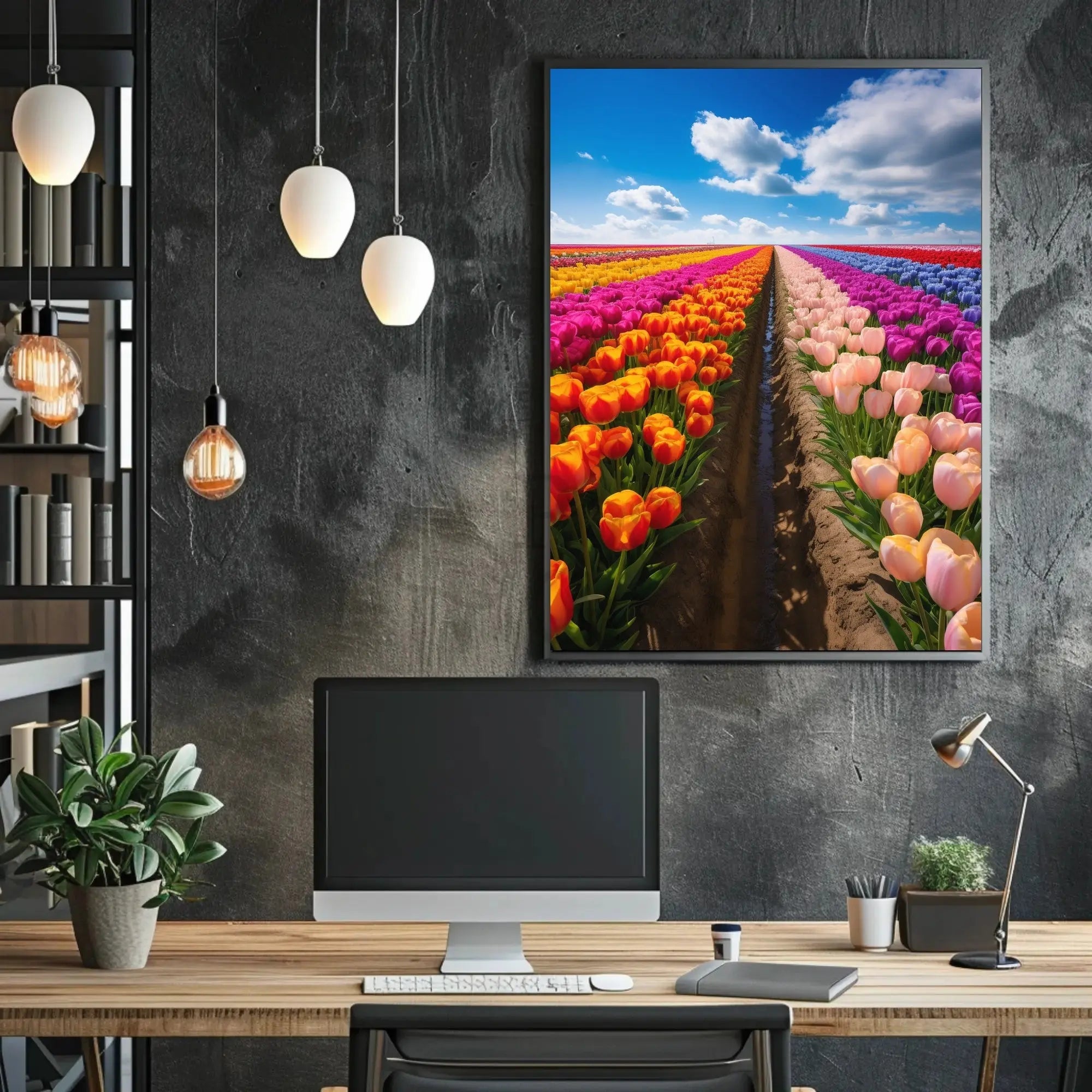 Vibrant Tulip Fields Art Print Abstract Artistic Poster PosterGoat