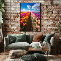 Vibrant Tulip Fields Art Print Abstract Artistic Poster PosterGoat