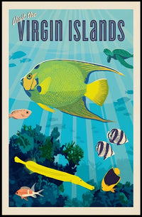 Vibrant Underwater Virgin Islands Adventure Travel Poster PosterGoat