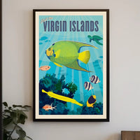 Vibrant Underwater Virgin Islands Adventure Travel Poster PosterGoat
