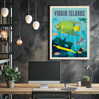 Vibrant Underwater Virgin Islands Adventure Travel Poster PosterGoat