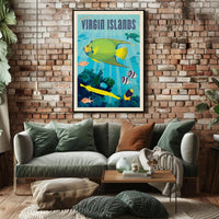 Vibrant Underwater Virgin Islands Adventure Travel Poster PosterGoat