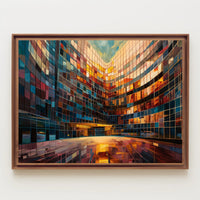Vibrant Urban Architecture: Abstract Kaleidoscopic Design Urban or Cityscape Poster PosterGoat