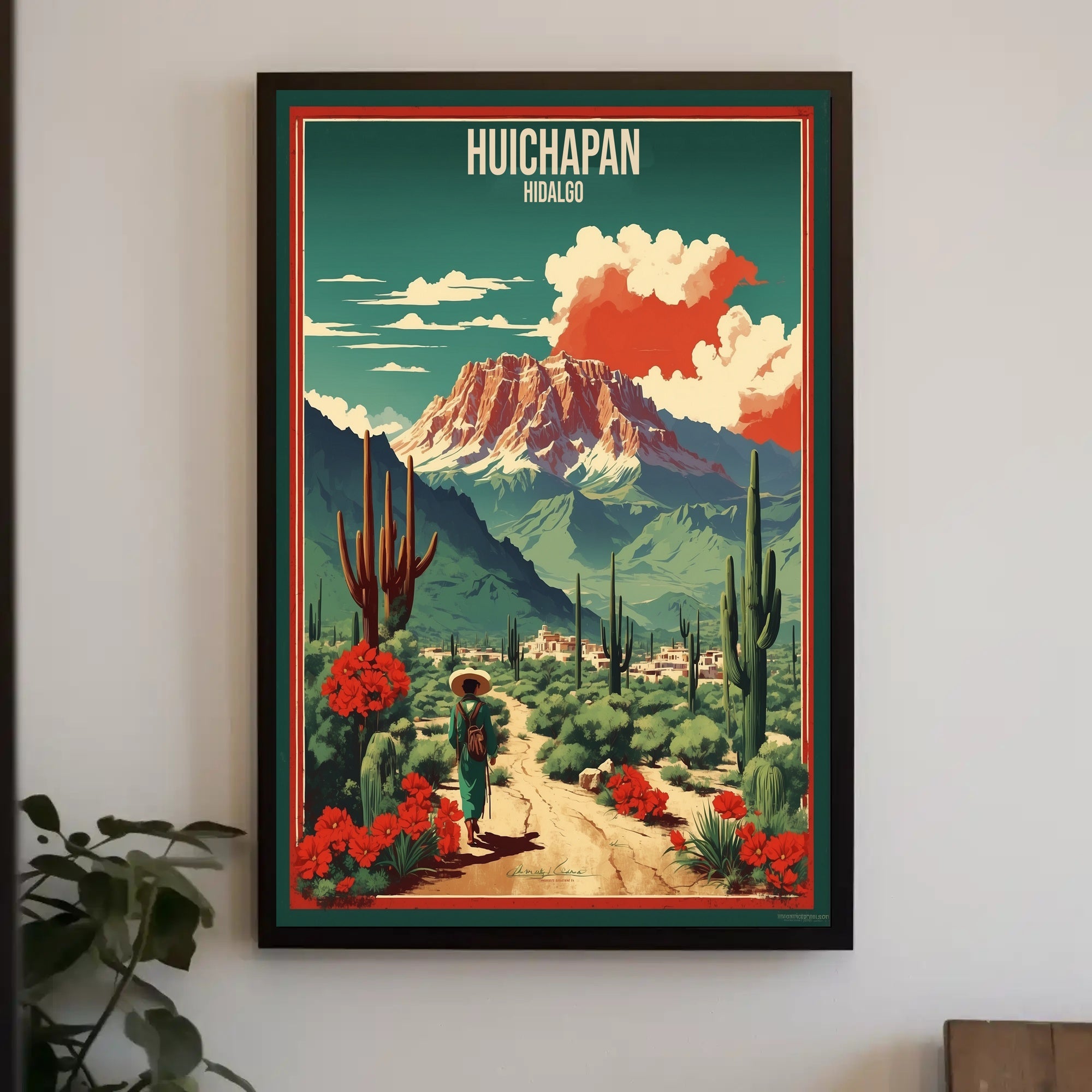 Vibrant Vintage Travel Art Poster of Huichapan, Mexico PosterGoat