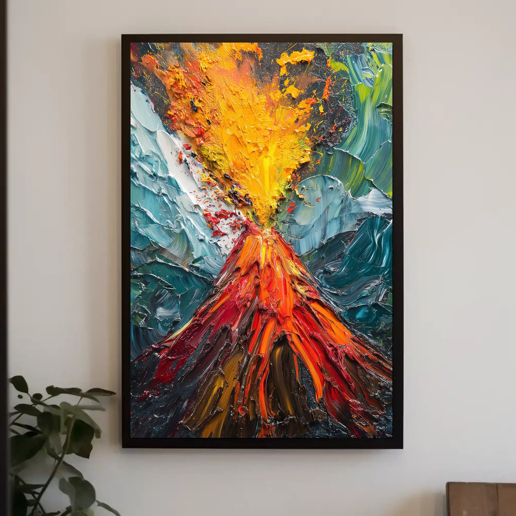 Vibrant Volcanic Eruption Art: Abstract or Artistic Poster PosterGoat