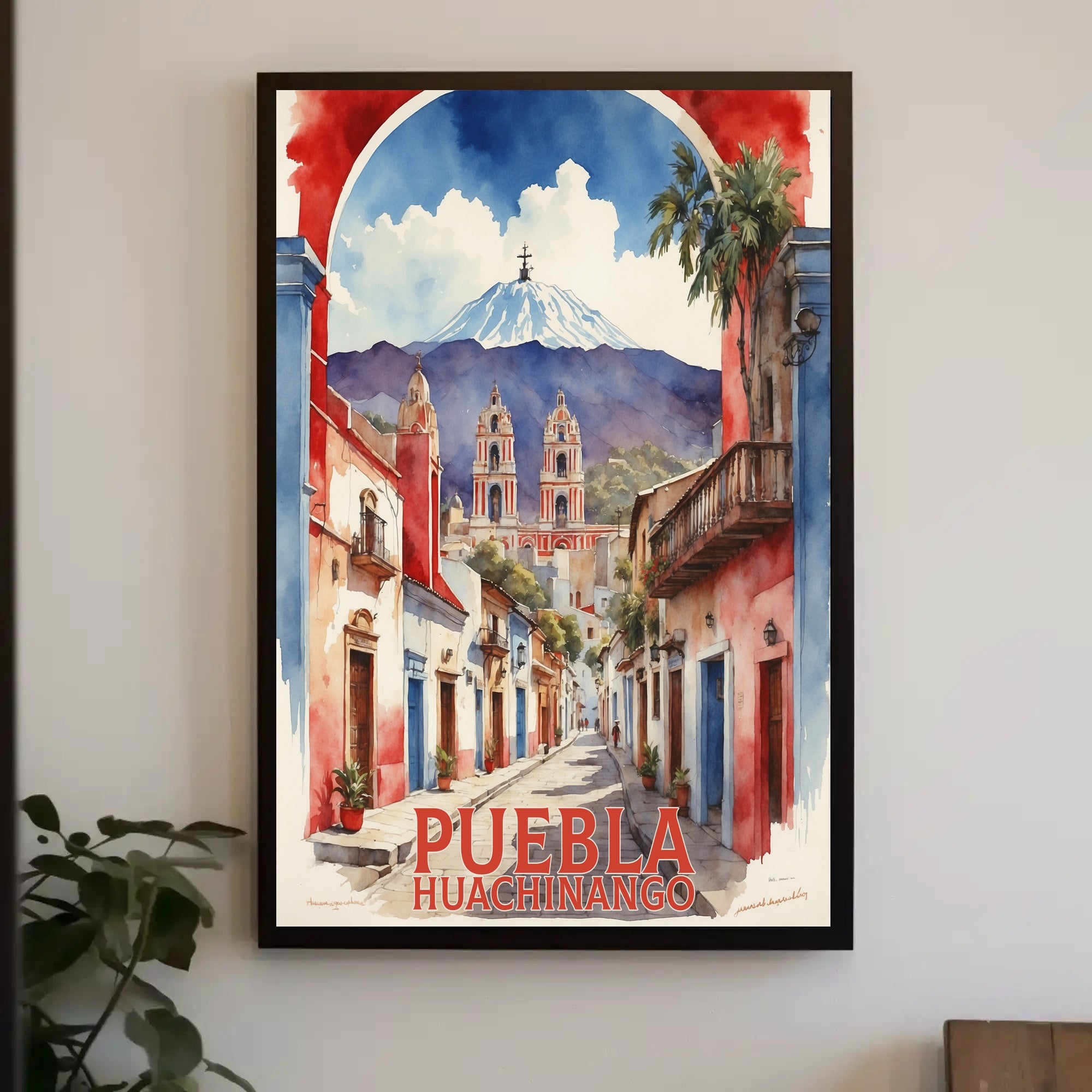 Vibrant Watercolor Street Scene Travel Poster PosterGoat