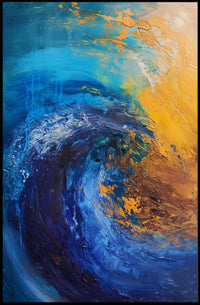 Vibrant Waves Abstract Painting Artistic Poster PosterGoat