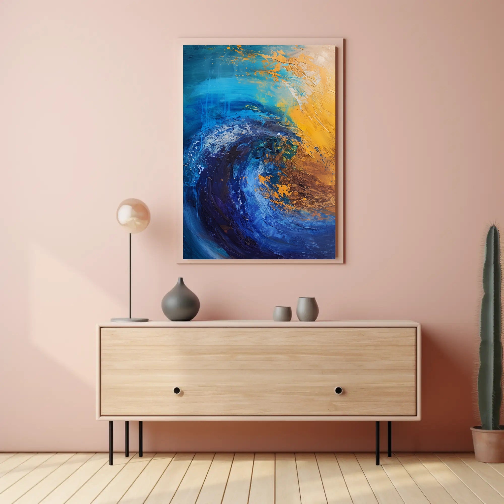 Vibrant Waves Abstract Painting Artistic Poster PosterGoat