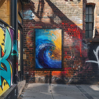 Vibrant Waves Abstract Painting Artistic Poster PosterGoat