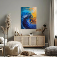 Vibrant Waves Abstract Painting Artistic Poster PosterGoat